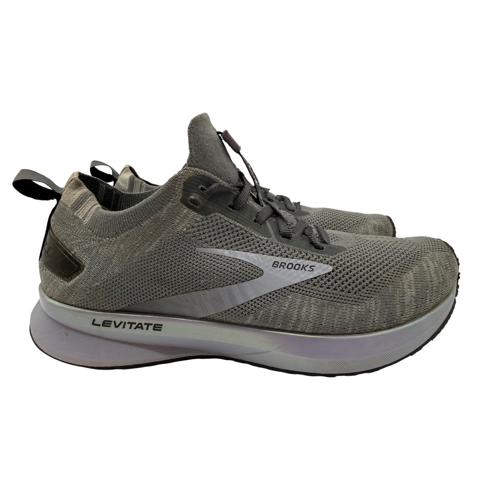 Brooks Levitate 4 Running Shoes Womens 8 Grey Excellent DNA AMP Knit Sneakers